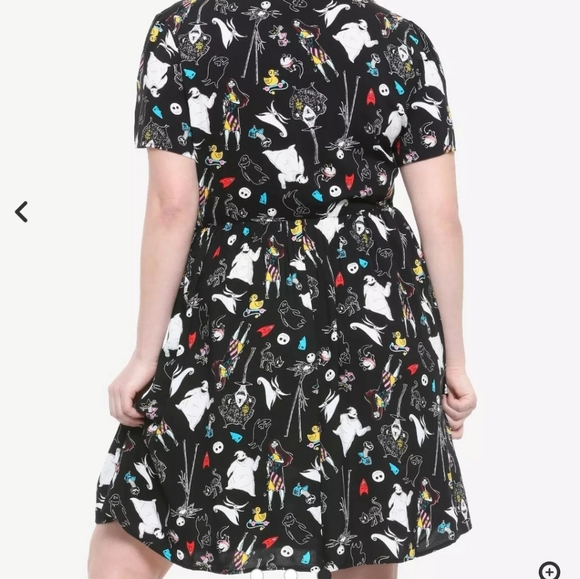 Disney Nightmare Before Christmas Black Patterned Faux Wrap Dress size 3X - Picture 7 of 8